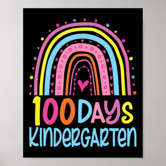 Poster 100 Jours De Jardin D'Enfant Arc En Ciel Joyeux 10 (Devant)