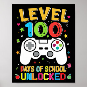 Poster 100 Jours De L'École Jeu Déverrouillé 100E Jour De