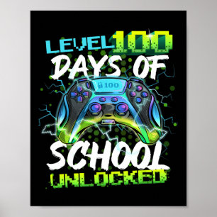 Poster 100 Jours De L'École Joueur Déverrouillé Garçon Vi