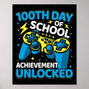 Poster 100 Jours De L'École Vidéo Contrôleur De Jeu Garço