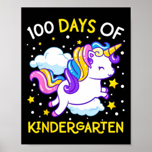 Poster 100 Jours De Maternelle Unicorn Girls 100 Jours De