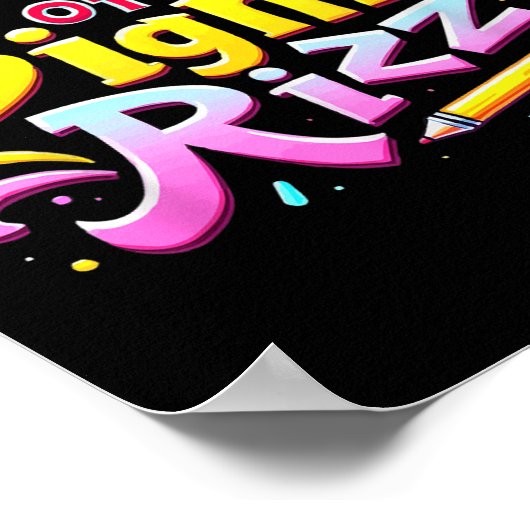 Poster 100 Jours De Sigma Rizz 100E Jour D'Enfants Scolai (Coin)