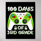 Poster 100 Jours D'École 3e Classe Vidéo Gamer Étudiant T (Devant)
