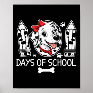 Poster 100 Jours D'École Chien Dalmatien Garçon Enfant 10