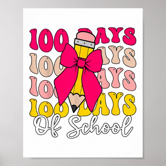 Poster 100 Jours D'École Coquette Bow 100E Jour De (Devant)