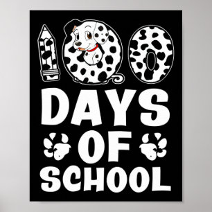 Poster 100 Jours D'École Dalmatienne Chien Garçons Filles