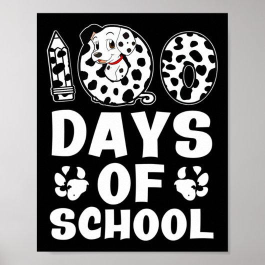 Poster 100 Jours D'École Dalmatienne Chien Garçons Filles (Devant)
