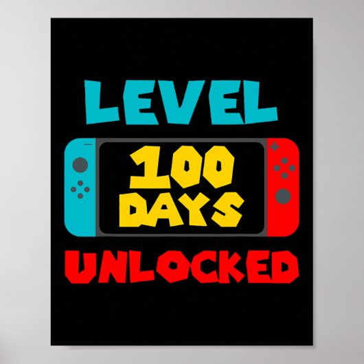 Poster 100 Jours D'École Déverrouillé 100E Jour Jeu Vidéo (Devant)