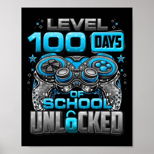 Poster 100 Jours D'École Déverrouillé Garçons 100E Jour D (Devant)