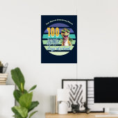 Poster 100 Jours d'École Drôle Cool Dinosaure École (Bureau à domicile)
