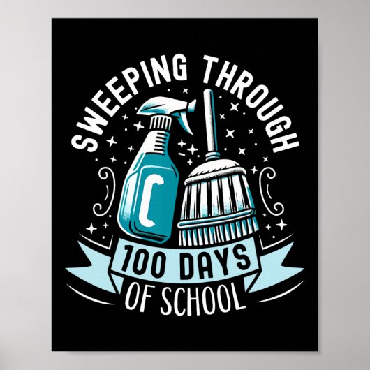 Poster 100 Jours D'École Drôle Gardien De L'École (Devant)