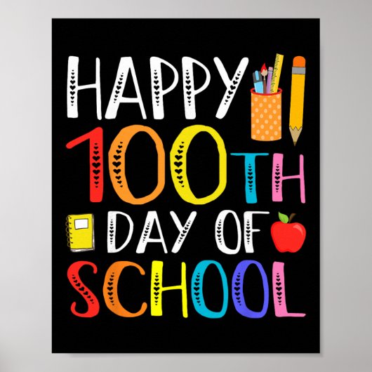 Poster 100 jours d'école enseignant et élève (Devant)