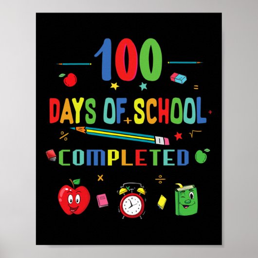Poster 100 Jours D'école Enseignant Et Élève (Devant)