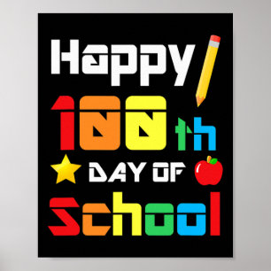 Poster 100 Jours D'École Enseignant Fun School