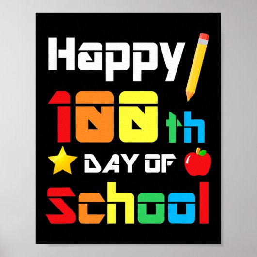 Poster 100 Jours D'École Enseignant Fun School (Devant)