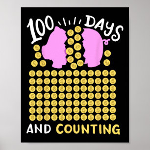 Poster 100 Jours D'École Et Comptage Pig Coin Bynk Enfant