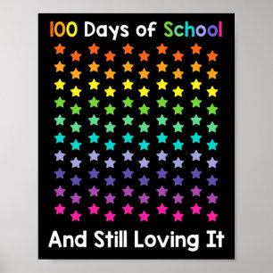 Poster 100 Jours D'École Et Toujours Aimant Il Heureux