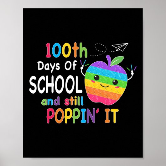 Poster 100 Jours D'École Et Toujours Poppin 100E Jour Pop (Devant)