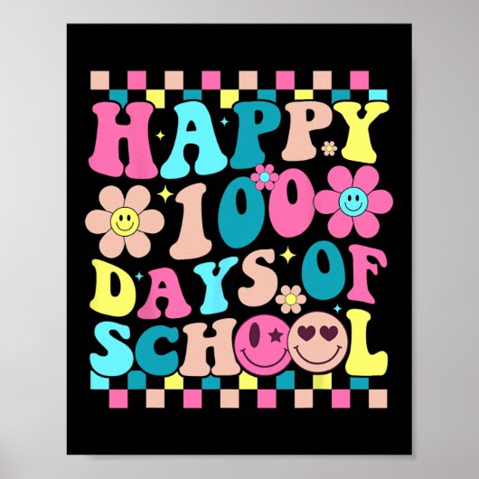 Poster 100 Jours D'École Joyeux 100E Jour D'Enfants D'Éco (Devant)