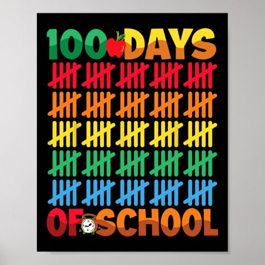 Poster 100 Jours D'École Joyeux 100E Jour D'Enseignement (Devant)