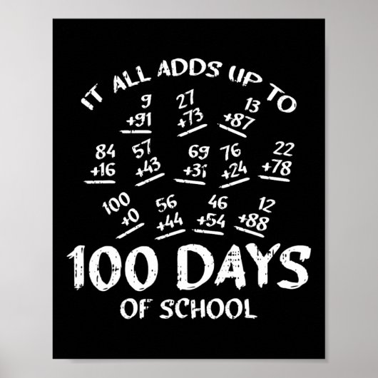 Poster 100 Jours D'École Math Addition Cool Enseignant Ét (Devant)