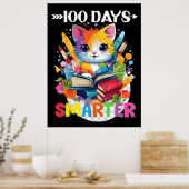 Poster 100 Jours d'école mignonne Chat Kitten Filles Enfa (Cuisine)