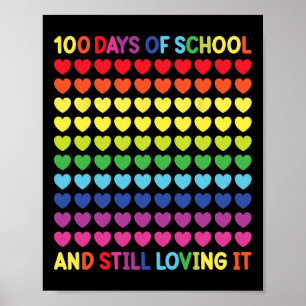 Poster 100 Jours d'école Mignonne Enseignants de Coeur et
