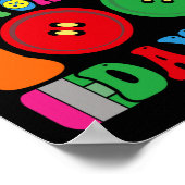 Poster 100 Jours D'École Poussant Les Boutons De Mon Prof (Coin)