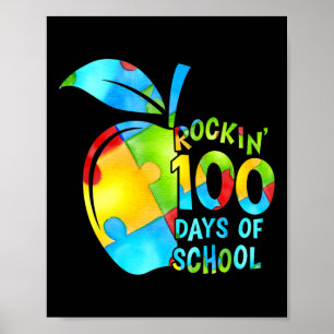 Poster 100 Jours D'École Puzzle Sensibilisation sur l'aut