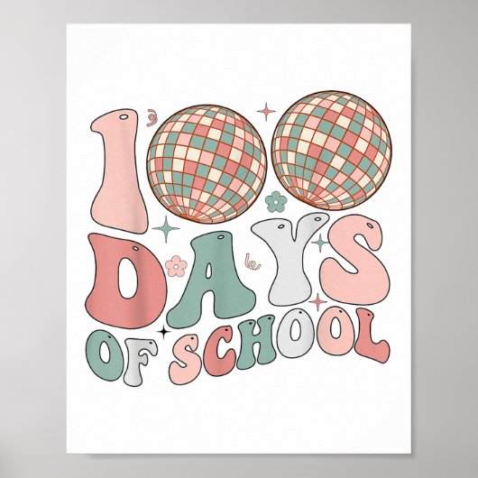 Poster 100 Jours D'École Rétro Disco 100E Jour De (Devant)