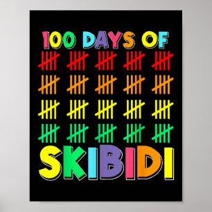 Poster 100 Jours D'École Skibidi Joyeux 100E Jour De