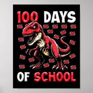 Poster 100 Jours D'École T-rex Garçons 100E Jour De