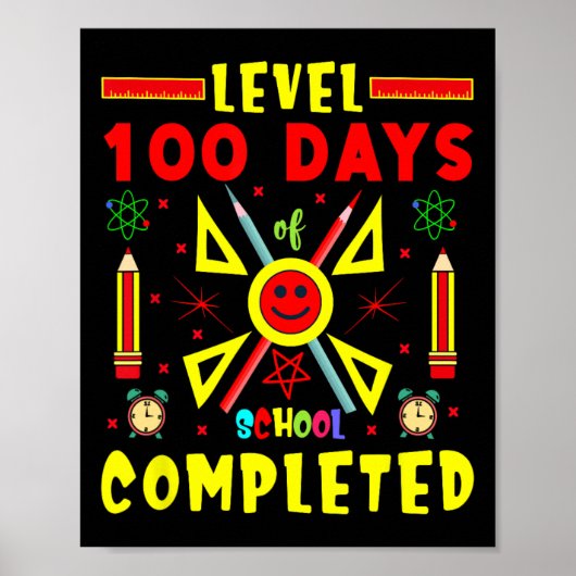 Poster 100 Jours D'École Terminé 100E Jeu De Jeu De Jeu (Devant)