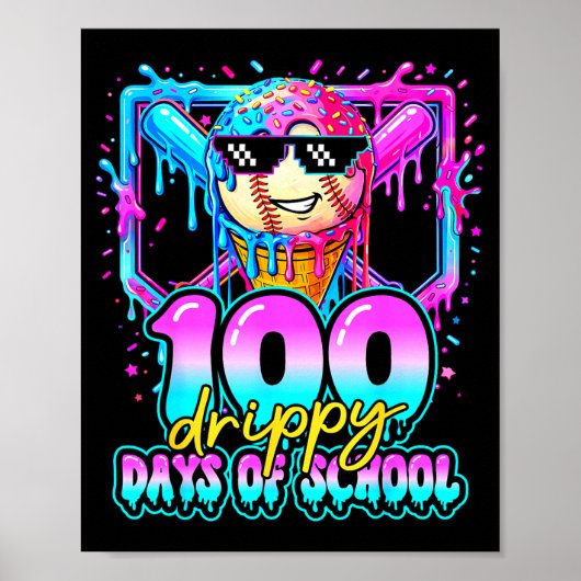 Poster 100 jours dégoulinants d'école de baseball glace 1 (Devant)