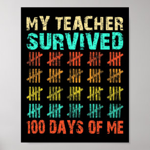 Poster 100 Jours D'Enfants Scolaires 100E Jour De Costum