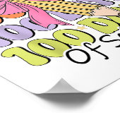 Poster 100 Jours D'Enseignant À L'École Coquette Bow 100e (Coin)
