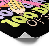 Poster 100 Jours D'Enseignant À L'École Coquette Bow 100e (Coin)