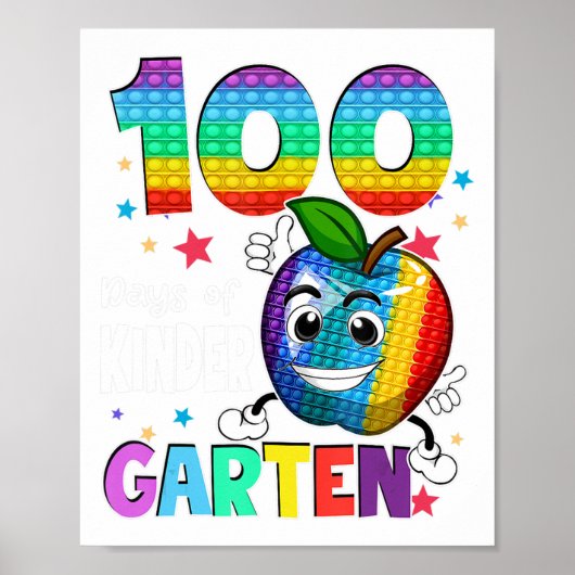 Poster 100 Jours D'Enseignant De L'École De maternelle 10 (Devant)