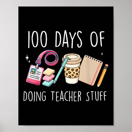 Poster 100 Jours D'Enseignante Femme D'École Graphique 10 (Devant)