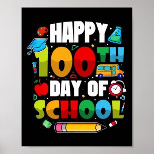 Poster 100 Jours D'Enseignants Scolaires 2023 Garçons Et