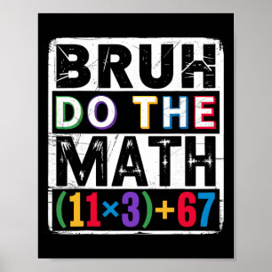 Poster 100 Jours d'Équation Mathématique Scolaire Bruh Fa