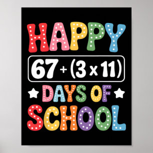 Poster 100 jours d'équation mathématique scolaire Groovy