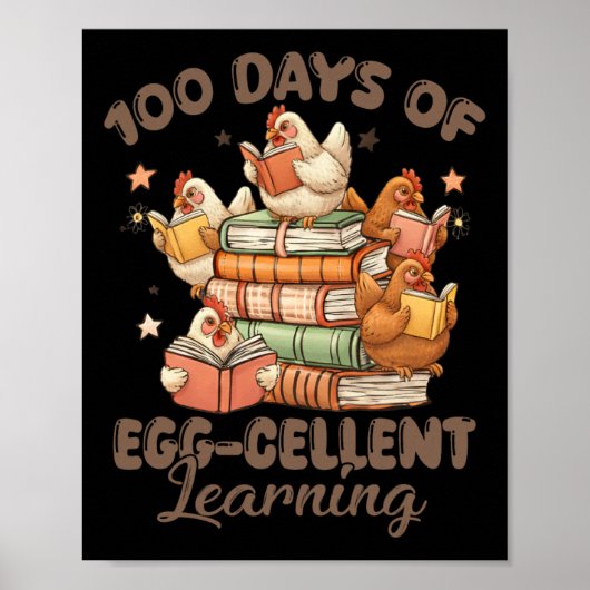 Poster 100 jours enseignant Egg-stra plus intelligent Enf (Devant)