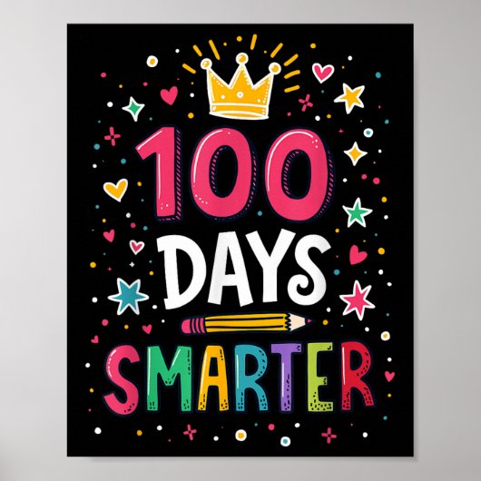 Poster 100 Jours Enseignant Smarter 100e Jour D'Enfants S (Devant)