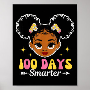 Poster 100 Jours Fille Afro Smarter 100ème Jour De L'Écol