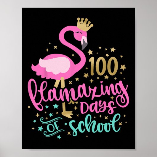Poster 100 Jours Flamazing De Flamant rose D'École Enseig (Devant)