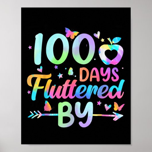 Poster 100 Jours Fluttered By - 100th Day Of School (Devant)