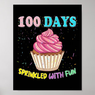Poster 100 Jours Fun Pink Cupcake 100E Jour De S