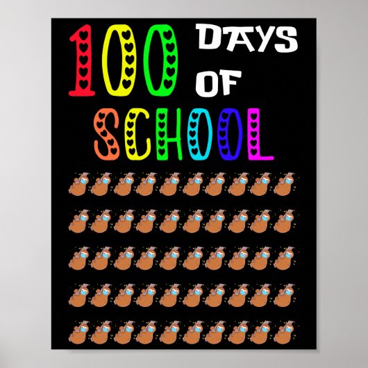 Poster 100 Jours Mignons De L'École Fente Masque Visage V (Devant)