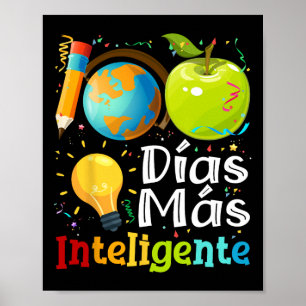 Poster 100 Jours Plus Intelligente Professeur d'espagnol